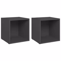 Meuble TV - Non spécifié - 2 pièces - Bois dingénierie - Gris - 37 x 35 x 37 cm