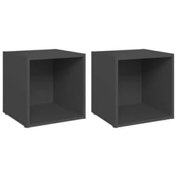 Meuble TV - Non spécifié - 2 pièces - Bois dingénierie - Gris - 37 x 35 x 37 cm