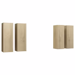 Meuble TV - Multimédia - Chêne Sonoma - 4 pièces - Design contemporain - 305 x 30 x 90 cm
