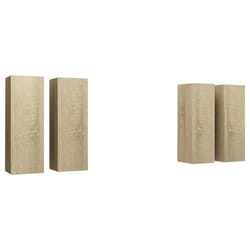 Meuble TV - Multimédia - Chêne Sonoma - 4 pièces - Design contemporain - 305 x 30 x 90 cm