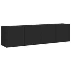 Meuble TV mural - Non spécifié - 2 pièces - Bois dingénierie - Noir - 80 x 30 x 41 cm