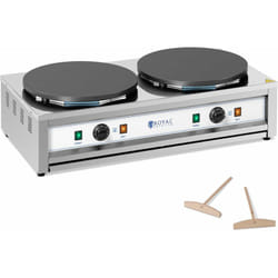 Crêpière électrique 2 plaques chauffantes 2 x 400 mm - 2 x 3 000 watts