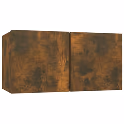 Meuble TV suspendu - Non spécifié - Chêne fumé - 60 x 30 x 30 cm - Bois dingénierie - Style moderne