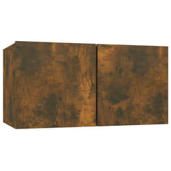 Meuble TV suspendu - Non spécifié - Chêne fumé - 60 x 30 x 30 cm - Bois dingénierie - Style moderne