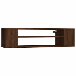 Armoire TV suspendue - Ingenierie - Chêne brun - 100x30x265cm - Meuble de salon - Design contemporain