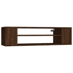 Armoire TV suspendue - Ingenierie - Chêne brun - 100x30x265cm - Meuble de salon - Design contemporain