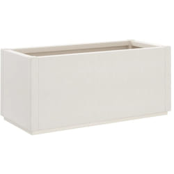 Jardinière bac lit surélevé plantes fleurs terrasse jardin 80 x 36 x 35 cm PP blanc