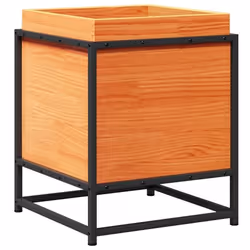 Jardinière - Cire - 40 x 40 x 50 cm - Bois de pin massif - Carré - Marron