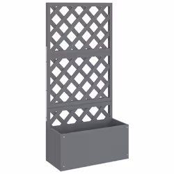 Jardinière - WPC - 65 x 33 x 135 cm - Gris - Treillis - Surélevée