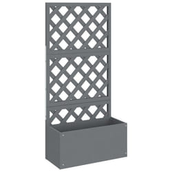 Jardinière - WPC - 65 x 33 x 135 cm - Gris - Treillis - Surélevée