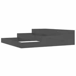 Jardinière - Bois de pin massif - 107 x 107 x 27 cm - Gris - Design à marches descalier - Robuste