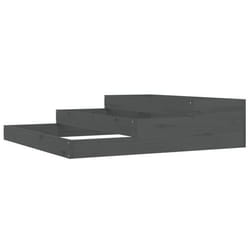 Jardinière - Bois de pin massif - 107 x 107 x 27 cm - Gris - Design à marches descalier - Robuste