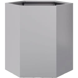 Helloshop26 - Jardinière bac lit surélevé plantes fleurs terrasse jardin hexagone 46 x 40 x 45 cm acier galvanisé Argent