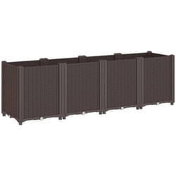 Helloshop26 - Jardinière bac lit surélevé plantes fleurs terrasse jardin 160 x 40 x 53 cm polypropylène marron