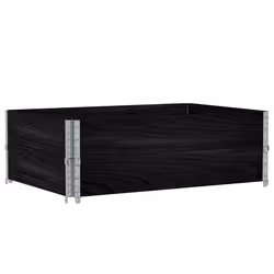 Jardinière - Bois de pin massif - 120 x 80 cm - Pliable - Empilable - Noir