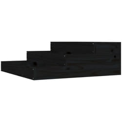 Helloshop26 - Jardinière bac lit surélevé plantes fleurs terrasse jardin 78 x 78 x 27 cm bois massif de pin noir