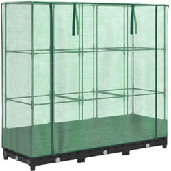 Jardinière bac lit surélevé plantes fleurs terrasse jardin surélevée avec housse aspect rotin 120 x 40 x 123 cm noir