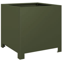 Helloshop26 - Jardinière bac lit surélevé plantes fleurs terrasse jardin olive 40 x 40 x 40 cm acier vert