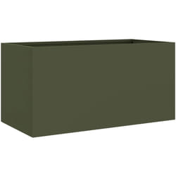 Helloshop26 - Jardinière bac lit surélevé plantes fleurs terrasse jardin olive 62 x 30 x 29 cm acier vert