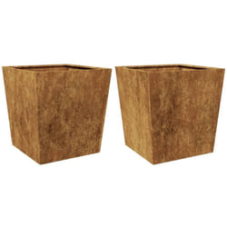 Helloshop26 - Jardinière bac lit surélevé plantes fleurs jardin terrasses lot de 2 50 x 50 x 50 cm acier corten Marron