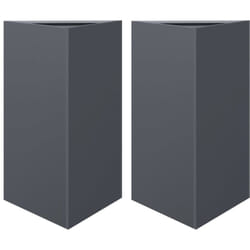 Helloshop26 - Jardinière bac lit surélevé plantes fleurs jardin terrasses lot de 2 triangulaire 50 x 43 x 75 cm acier anthracite