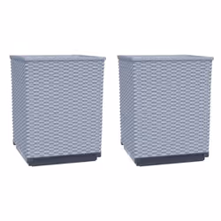 Jardinière - Non spécifié - Lot de 2 - Polypropylène - 30 x 30 x 37 cm - Gris clair