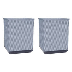 Jardinière - Non spécifié - Lot de 2 - Polypropylène - 30 x 30 x 37 cm - Gris clair