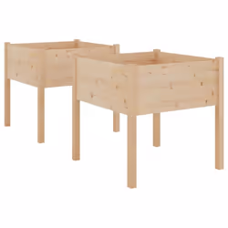 Jardinière - Marr - Lot de 2 - Bois de pin massif - 70 x 70 x 70 cm - Carré