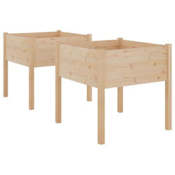 Jardinière - Marr - Lot de 2 - Bois de pin massif - 70 x 70 x 70 cm - Carré