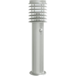 Helloshop26 - Lampadaire d'extérieur avec capteur argenté acier inoxydable Argent