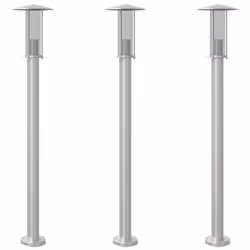 Lampadaire dextérieur - Inox - 3 pièces - 100 cm - IP44 - Argenté