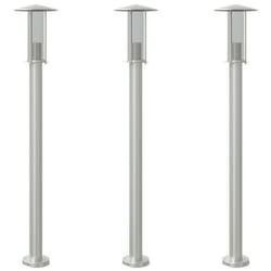 Lampadaire dextérieur - Inox - 3 pièces - 100 cm - IP44 - Argenté