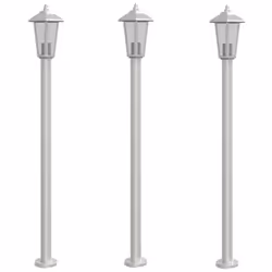 Lampadaire dextérieur - Inox - 3 pcs - 120 cm - Argent - IP44