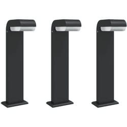 Lampadaires d'extérieur 3pcs aluminium moulé sous pression noir