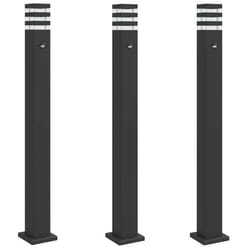Lampadaire dextérieur - Non spécifié - 3 pcs - Aluminium noir - Capteur de mouvement PIR - IP44