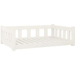 Helloshop26 - Lit pour chien panier canapé confortable 95,5 x 65,5 x 28 cm bois de pin solide blanc