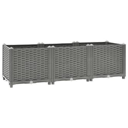 Jardinière - Polypropylène - 120 x 40 x 38 cm - Gris - Design élégant - Stable et durable