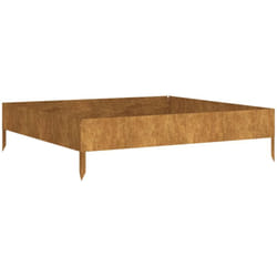 Helloshop26 - Jardinière bac lit surélevé plantes fleurs terrasse jardin de jardin 100 x 100 x 26 cm acier corten marron