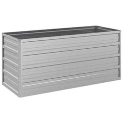 Jardinière - Argent - 100 x 40 x 45 cm - Acier galvanisé - Rectangulaire - Résistante aux intempéries