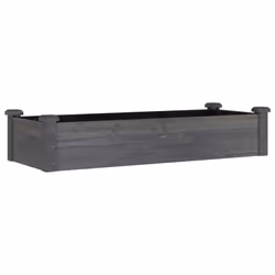 Jardinière bac lit surélevé - Bois massif sapin - 120 x 45 x 25 cm - Doublure tissu non tissé - Gris
