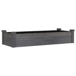 Jardinière bac lit surélevé - Bois massif sapin - 120 x 45 x 25 cm - Doublure tissu non tissé - Gris