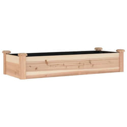 Jardinière bac lit surélevé - Bois massif - 120 x 45 x 25 cm - Doublure incluse - Drainage optimal