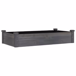 Jardinière bac lit surélevé - Bois massif sapin - 120 x 60 x 25 cm - Doublure tissu non tissé - Gris