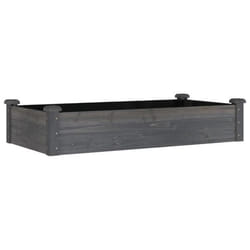 Jardinière bac lit surélevé - Bois massif sapin - 120 x 60 x 25 cm - Doublure tissu non tissé - Gris