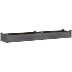 Helloshop26 - Jardinière bac lit surélevé plantes fleurs terrasse jardin de jardin doublure 240 x 45 x 25 cm bois massif sapin gris