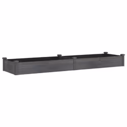 Jardinière bac lit surélevé - Bois massif sapin - 240 x 60 x 25 cm - Doublure tissu non tissé - Gris