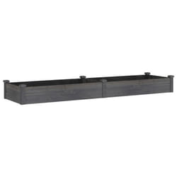 Jardinière bac lit surélevé - Bois massif sapin - 240 x 60 x 25 cm - Doublure tissu non tissé - Gris