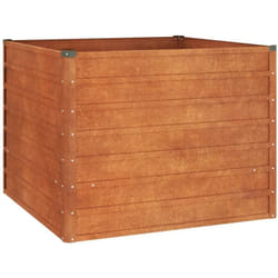 Helloshop26 - Jardinière bac lit surélevé plantes fleurs terrasse jardin de jardin rouillé 100 x 100 x 77 cm acier corten marron