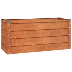 Jardinière - Acier Corten - 100 x 40 x 45 cm - Marron - Résistante aux intempéries - Design sécurisé