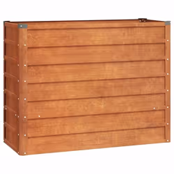 Jardinière - Acier Corten - 100 x 40 x 77 cm - Couleur Marron - Résistante aux intempéries - Design sécurisé